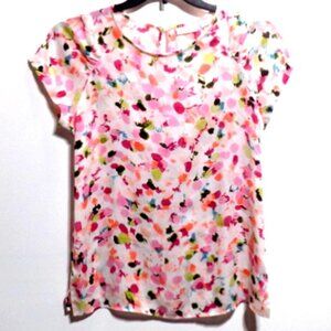 Liz Claiborne Women’s Multicolor Short Sleeve Abstract Top – Size: Medium